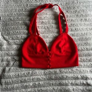 Forever 21 Halter Back-lace Crop Top